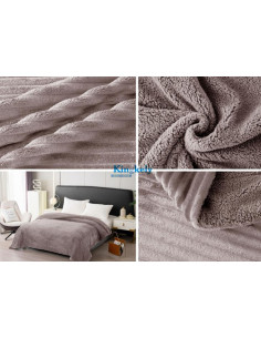 MANTAS BORREGO RAYADA BEIGE