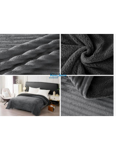 MANTAS BORREGO RAYADA GRIS