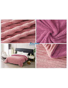 MANTAS BORREGO RAYADA ROSA