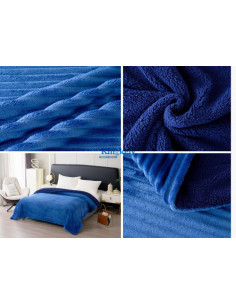 MANTAS BORREGO RAYADA AZULON