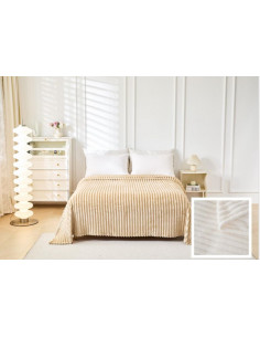 MANTA CORALINA RAYADA BEIGE