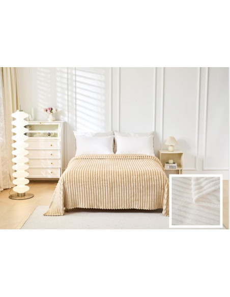 MANTA CORALINA RAYADA BEIGE
