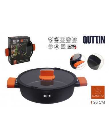 CACEROLA BAJA 26CM C/TAPA GASTRO QUTTIN