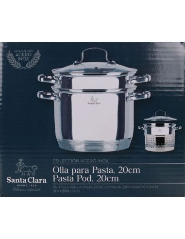 OLLA PASTA CON TAPA 20cm SANTA CLARA