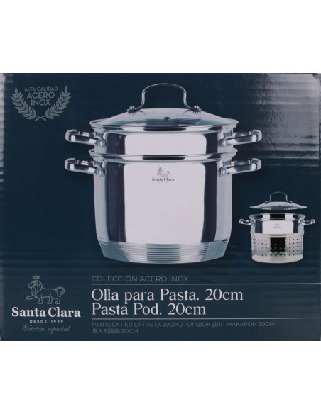 OLLA PASTA CON TAPA 20cm SANTA CLARA