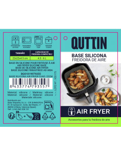 BASE SILICONA AIR FRYER CUAD.22CM QUTTIN