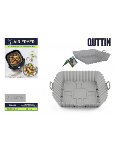 BASE SILICONA AIR FRYER CUAD.22CM QUTTIN