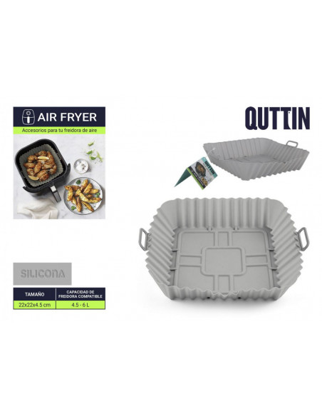 BASE SILICONA AIR FRYER CUAD.22CM QUTTIN