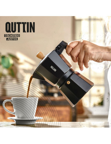 CAFETERA CON MANGO MADERA QUTTIN