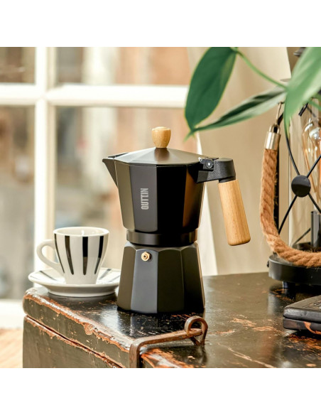 CAFETERA CON MANGO MADERA QUTTIN