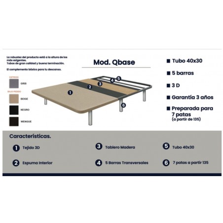 BASE TAPIZADA 5 BARRAS